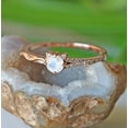 thumbnail image 1 of Round Cut Moonstone & Diamond Cat Face Ring, 925 Sterling Silver Ring, Engagement Ring, Cat Lovers Ring, Gift For Her., 1 of 5