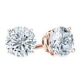 thumbnail image 1 of AFFY Round Cut Natural Diamond Basket Stud Earrings In 14K Solid Rose Gold (0.66 Ct), 1 of 1