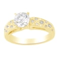 thumbnail image 1 of AFFY Round Cut Natural Diamond Semi Mount Center Stone Engagement Ring In 14K Solid Yellow Gold, 1 of 1