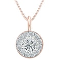 thumbnail image 1 of AFFY Round Cut Natural Diamond Solitaire Pendant Necklace In 14K Solid Rose Gold (0.75 Ct ), 1 of 1