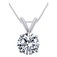 thumbnail image 1 of AFFY Round Cut Natural Diamond Solitaire Pendant Necklace In 14K Solid White Gold (0.90 Ct ), 1 of 1