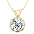 thumbnail image 1 of AFFY Round-Cut Natural Diamond Solitaire Pendant Necklace In 14K Solid Yellow Gold, 1 of 1