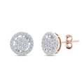 thumbnail image 1 of AFFY Round Cut Natural White Diamond Frame Stud Earrings For Women's In 14K Rose Gold Over Sterling Silver (0.33 Cttw, I2-I3 Clarity), 1 of 1