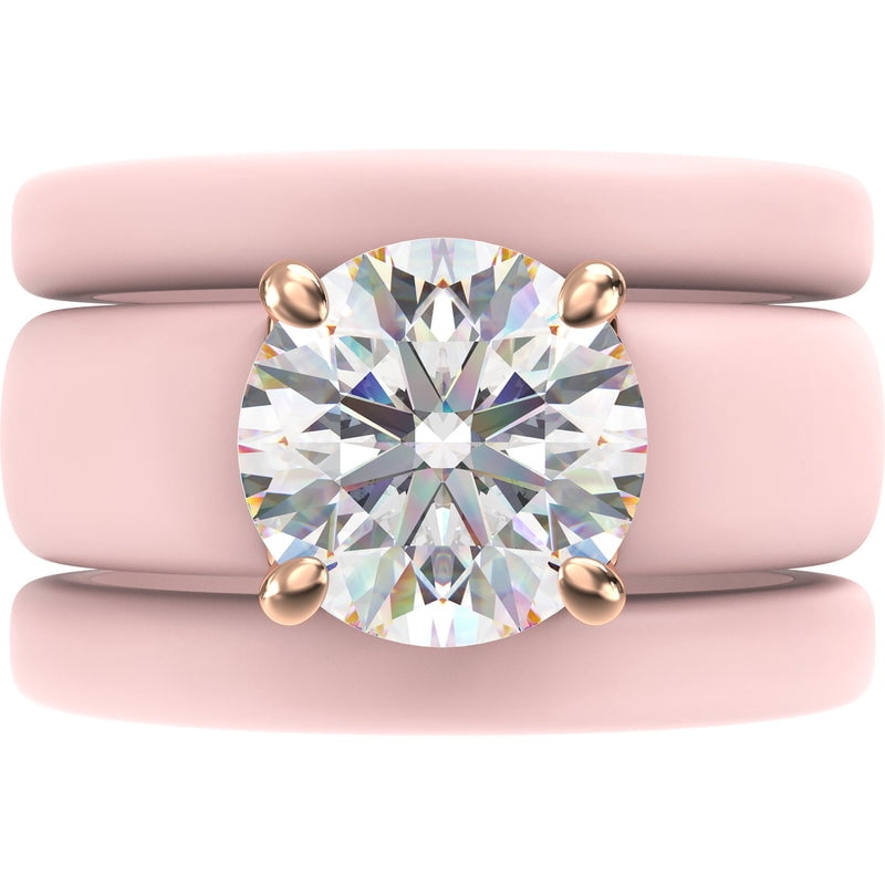 Round Cut Silicone Ring Set for Women, 2 Thin Stackable Rings - 7 mm ...