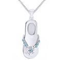 thumbnail image 1 of AFFY Round Cut Simulated Amethyst Sandal Pendant Neckalce In 14k White Gold, 1 of 1