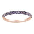 thumbnail image 1 of AFFY Round Cut Simulated Blue Sapphire Engagement Band Ring In 14K Solid Rose Gold, 1 of 1