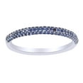 thumbnail image 1 of AFFY Round Cut Simulated Blue Sapphire Engagement Band Ring In 14K Solid White Gold, 1 of 1