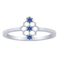 thumbnail image 1 of AFFY Round Cut Simulated CZ Mini Honeycomb Style Ring In 14K White Gold Over Sterling Silver, 1 of 1