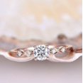 thumbnail image 1 of Round Cut Simulated Diamond Solitaire Engagement Ring In 14k Rose Gold Plated, 1 of 5