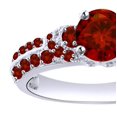 thumbnail image 1 of AFFY Round Cut Simulated Garnet Engagement Ring in 14k White Gold Over Sterling Silver Ring Size - 14, 1 of 1