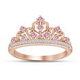 thumbnail image 1 of AFFY Simulated Multi Stone Aurora Princess Style Engagement Crown Ring In 14k Rose Gold Over Silver-13.5, 1 of 6