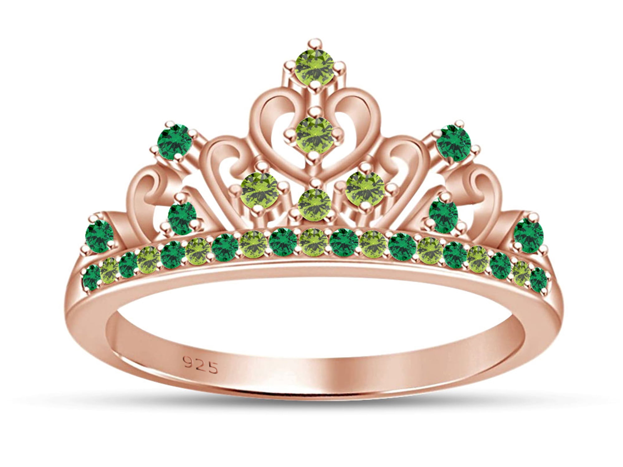 Round Cut Simulated Multi Stone Mulan Princess Style Engagement Wedding