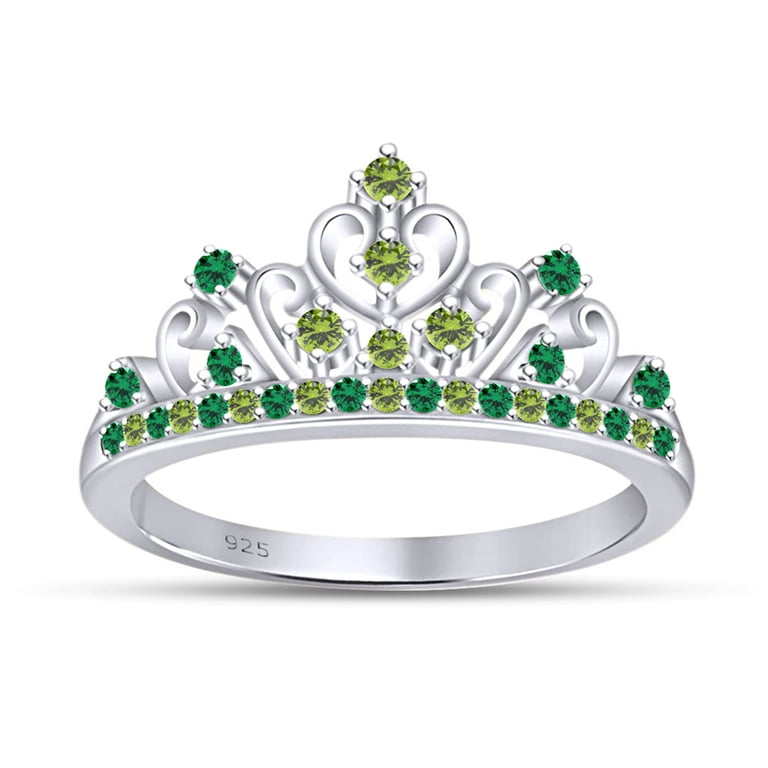 AFFY Simulated Multi Stone Mulan Princess Style Engagement Crown 