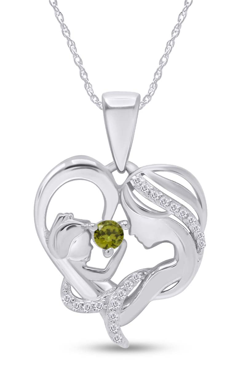 Pendants :: Mother's Pendants :: NANA Jewels Swirl Birthstone Mothers  Necklace For Women w/ 1 to 9 Birthstones in Silver, 10K, or 14K Gold -  Custom Gemstone Rings (Mothers Rings, Mothers Day