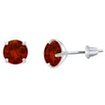 thumbnail image 1 of AFFY Round Cut Simulated Red Garnet Stud Earrings 14k White Gold, 1 of 1