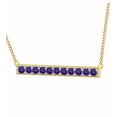 thumbnail image 1 of AFFY Round Cut Simulated Violet Amethyst Horizontal Bar Pendant Necklace In 14k Solid Yellow Gold (0.22 Cttw), 1 of 1