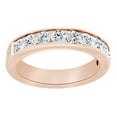 thumbnail image 1 of AFFY Round Cut Simulated White Moissanite Anniversary Band Ring In 14K Solid Rose Gold , Size-8.5, 1 of 1