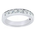 thumbnail image 1 of AFFY Round Cut Simulated White Moissanite Anniversary Band Ring In 14K Solid White Gold , Size-4.5, 1 of 1