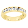 thumbnail image 1 of AFFY Round Cut Simulated White Moissanite Anniversary Band Ring In 14K Solid Yellow Gold , Size-7, 1 of 1