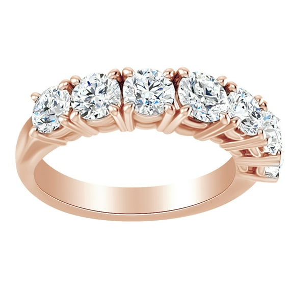 AFFY Round Cut Simulated White Moissanite Engagement Wedding Band Ring In14K Solid Gold