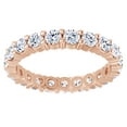 thumbnail image 1 of AFFY Round Cut Simulated White Moissanite Eternity Band Ring In 14K Solid Rose Gold , Size-5, 1 of 1