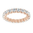 thumbnail image 1 of AFFY Round Cut Simulated White Moissanite Full Eternity Band Ring In 14K Solid Rose Gold , Size-4, 1 of 1