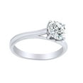 thumbnail image 1 of AFFY Round Cut Simulated White Moissanite Solitaire Engagement Ring In 14K Solid Ring, 1 of 1