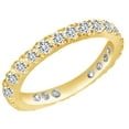 thumbnail image 1 of AFFY Round Cut Simulated White Sapphire Eternity Ring In 14k Yellow Gold Over Sterling Silver Ring Size-4, 1 of 2