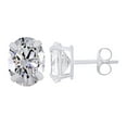 thumbnail image 1 of AFFY Round Cut Simulated White Sapphire Solitaire Stud Earrings In 10K Solid White Gold, 1 of 1