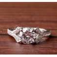 thumbnail image 1 of Round Cut Solitaire Diamond Engagement Ring, Split Shank Diamond Ring, Pave Set Shank Diamond Ring, 925 Sterling Silver, 2.3 Ct Simulated Diamond, Promise Ring For Girlfriend, 1 of 5