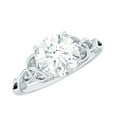 thumbnail image 1 of Rosec Jewels Round Moissanite Solitaire Engagement Ring for Women - 2 Carat - 8 mm - Celtic Knot Ring - D-VS1 Quality Certified, 925 Sterling Silver, US 5.00, 1 of 8