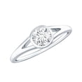 thumbnail image 1 of Rosec Jewels Round Shape Solitaire Moissanite Split Shank Engagement Ring (5 mm, 0.5 CT), 10K White Gold, US 13.00, 1 of 8