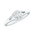 thumbnail image 1 of Rosec Jewels Round Cut Solitaire Moissanite Split Shank Engagement Ring (5 mm, 0.50 CT), 925 Sterling Silver, US 6.00, 1 of 9