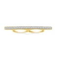 thumbnail image 1 of Round Cut Sparkling White Cubic Zirconia Sideway Bar Two Finger Ring In 14k Yellow Gold Over Sterling Silver Ring For Women Ring Size-5, 1 of 8