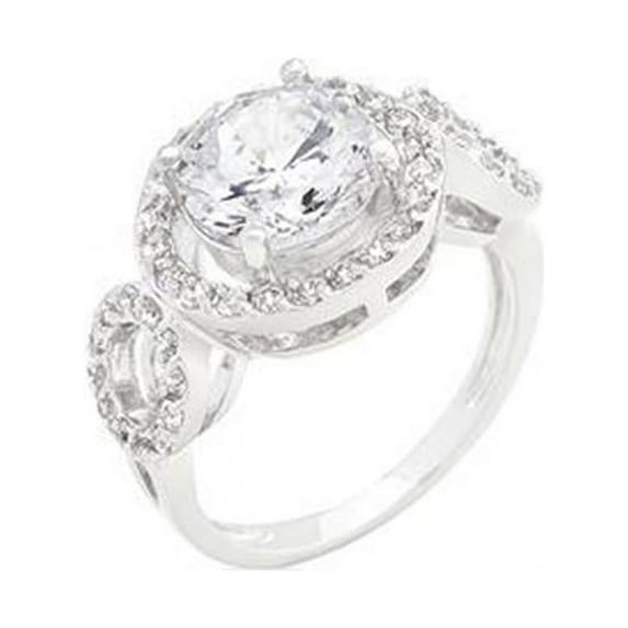 Round Cut Trio CZ Ring, Size : 08