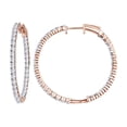 thumbnail image 1 of AFFY Round Cut White 3 Cttw Natural Diamond Inside Out Hoop Earrings In 14K Solid Rose Gold, 1 of 1