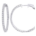 thumbnail image 1 of AFFY Round Cut White 3 Cttw Natural Diamond Inside Out Hoop Earrings In 14K Solid White Gold, 1 of 1