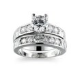 thumbnail image 1 of Round Cut White CZ 925 Silver Band Women's Engagement Party Ring Sets Size 6-10, 1 of 3