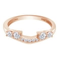 thumbnail image 1 of Round Cut White Cubic Zirconia 14K Rose Gold Solitaire Enhancer Guard Ring Size - 6, 1 of 3
