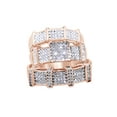 thumbnail image 1 of AFFY Round Cut White Cubic Zirconia Engagement and Wedding Trio Band Ring Set In 10k Solid Rose Gold (0.69 Cttw), 1 of 1