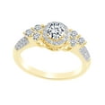 thumbnail image 1 of AFFY Round Cut White Cubic Zirconia Halo Solitaire Engagement Ring In 10k Solid Yellow Gold (1.00 cttw) Ring Size-12, 1 of 1