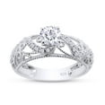 thumbnail image 1 of AFFY Round Cut White Cubic Zirconia Solitaire Engagement Ring In 14k White Gold Over Sterling Silver Ring Size-14, 1 of 7