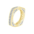 thumbnail image 1 of AFFY Round Cut White Cubic Zirconia Squared Eternity Wedding Band Ring 10k Solid Yellow Gold (2.80 cttw) Ring Size-5.5, 1 of 1