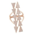 thumbnail image 1 of AFFY Round Cut White Cubic Zirconia Triangle Arrow Ring in 14k Rose Gold Over Sterling Silver, Ring Size - 6, 1 of 1