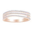 thumbnail image 1 of AFFY Round Cut White Diamond (0.25 Cttw) Three Row Wavy Engagement Ring In 14K Solid Rose Gold, 1 of 1