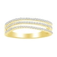 thumbnail image 1 of AFFY Round Cut White Diamond (0.25 Cttw) Three Row Wavy Engagement Ring In 14K Solid Yellow Gold, 1 of 1