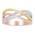 thumbnail image 1 of AFFY Round Cut White Diamond (0.5 Cttw) Crossover Engagement Ring In 14K Solid Rose Gold, 1 of 1