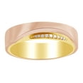 thumbnail image 1 of AFFY Round Cut White Diamond Accent Two Tone Band Ring In 14K Solid Rose Gold (0.05 Ct), 1 of 1