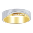 thumbnail image 1 of Round Cut White Diamond Accent Two Tone Band Ring In 14K Solid White Gold (0.05 Ct), 1 of 1