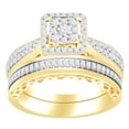 thumbnail image 1 of AFFY Round Cut White Diamond Bridal Engagement Ring Set 0.65 Cttw In 14K Solid Yellow Gold, 1 of 1